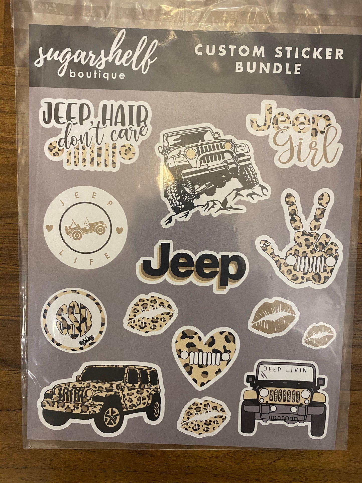 Leopard Jeep Life Custom Sticker Bundle