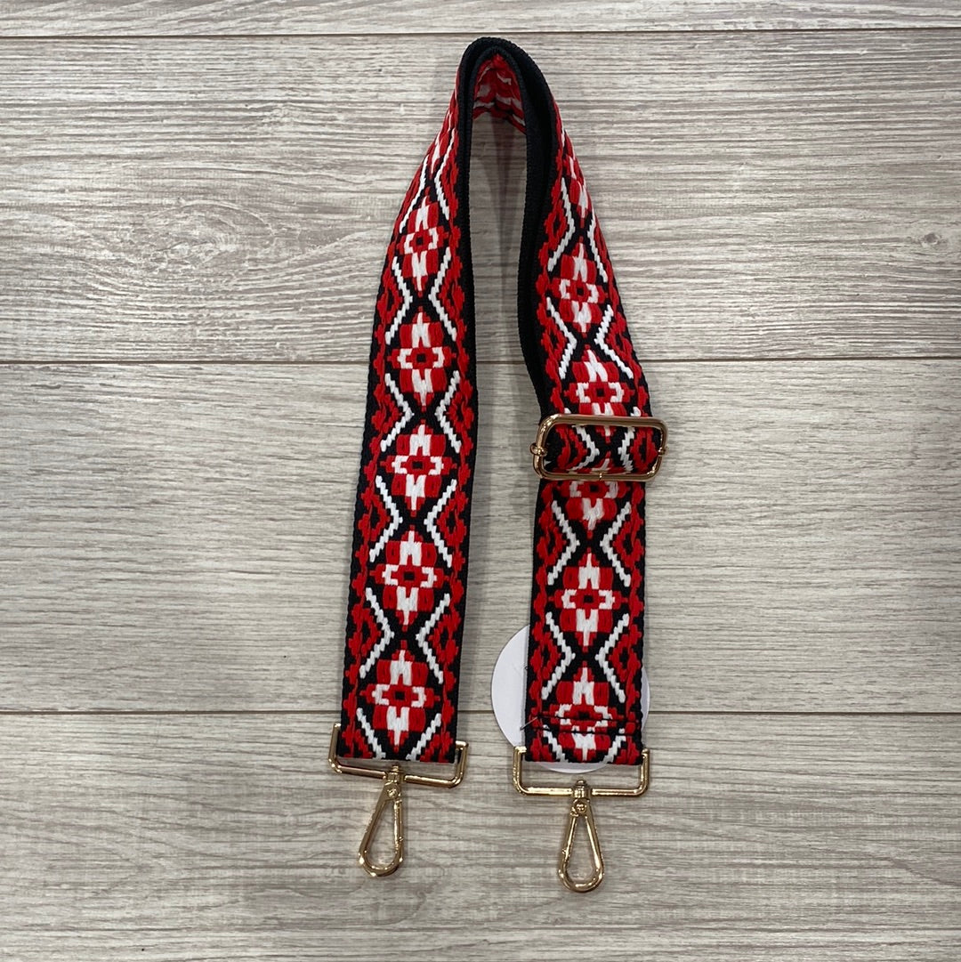 Black/Red Tribal Guitar Strap