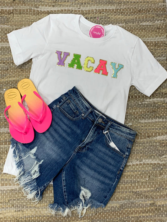 Vacay Chenille Patch Graphic Tee