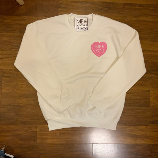 Me&You Candy Heart Crew Neck Sweatshirt