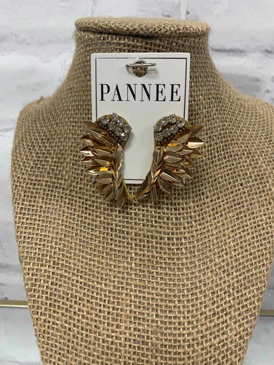 Gold Beaded Wing Earring