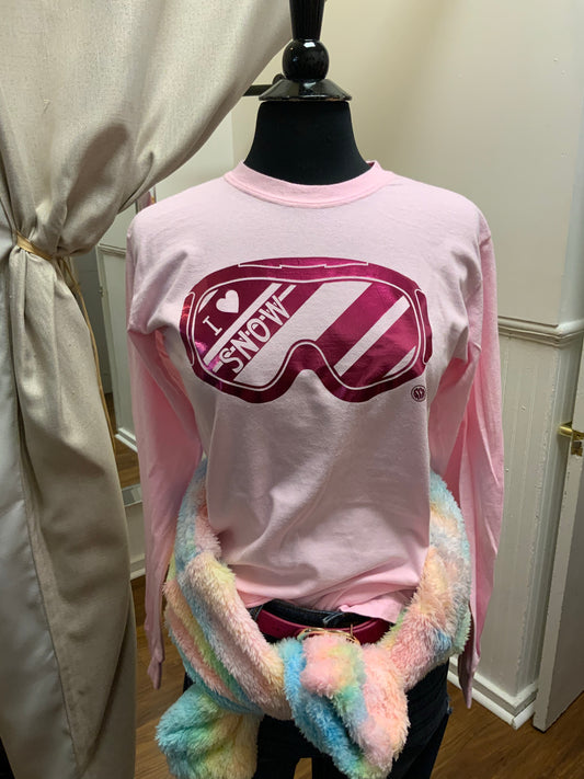 I Love Snow Goggle Tee