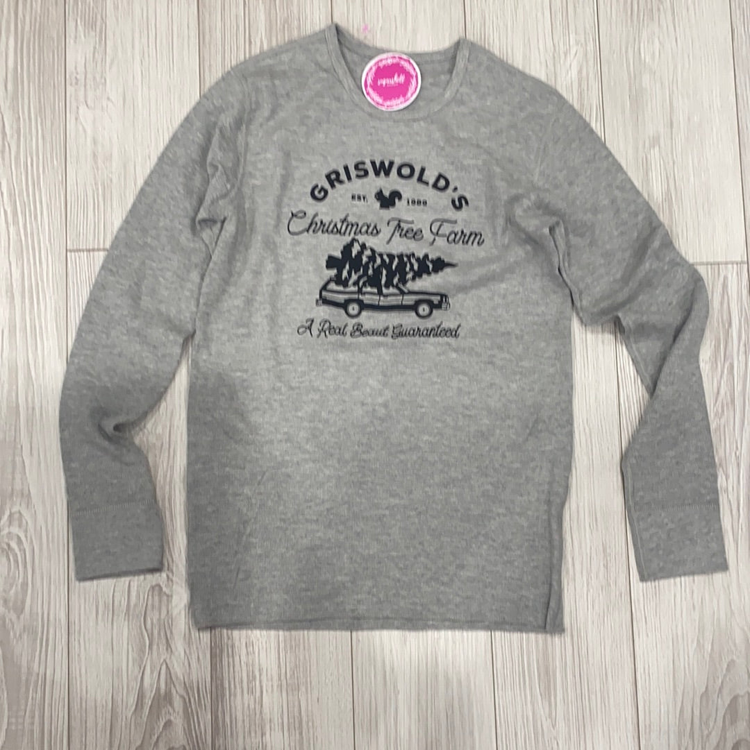 Griswold Grey Thermal Christmas Long Sleeve