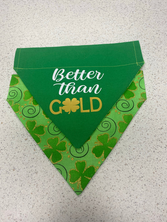 St. Patrick's Day Reversible Dog Scarf Clover Swirl