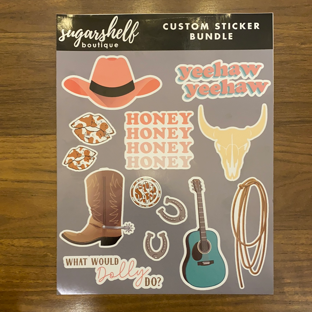 Western Boho Custom Sticker Bundle