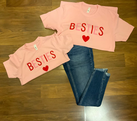Youth Pink Besties Tee Shirt