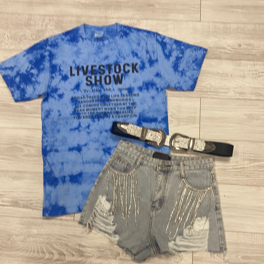 Blue Tie Dye Livestock Show Tee