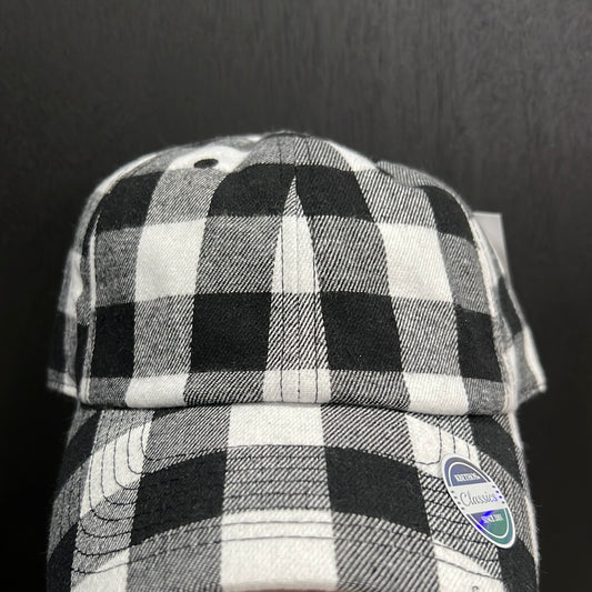 Black & White Buffalo Plaid Baseball Hat