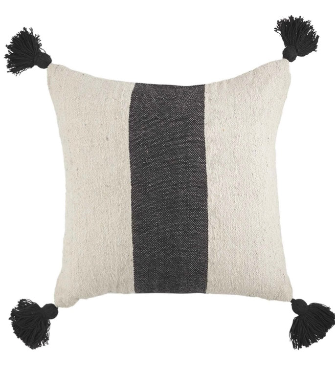 Mud Pie One Stripe Black Ponchaa Pillow