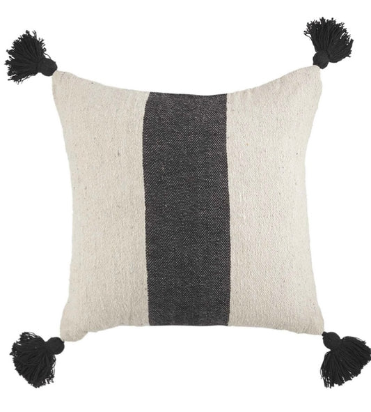 Mud Pie One Stripe Black Ponchaa Pillow