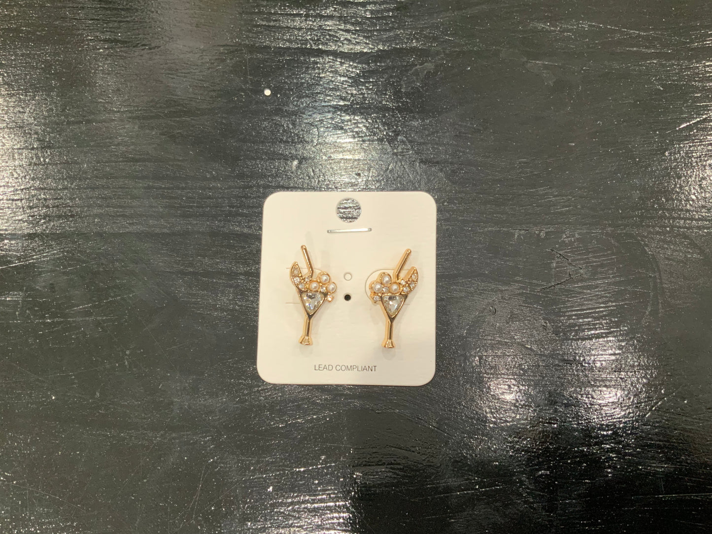 Crystal Martini Glass Earrings