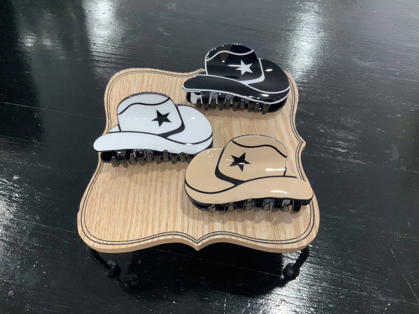 White Cowboy Hat Hair Clip