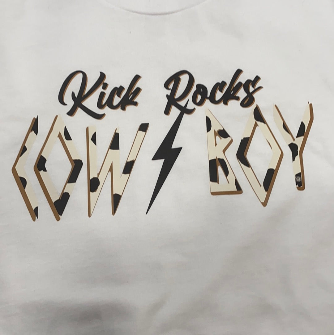 White Kick Rocks Cowboy Graphic Tee