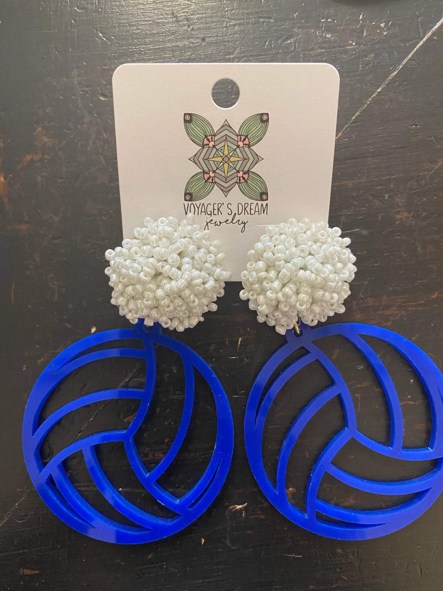 Acrylic Volley Ball Earrings