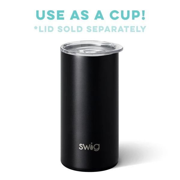 12 oz. Swig Matte Black Skinny Can Cooler