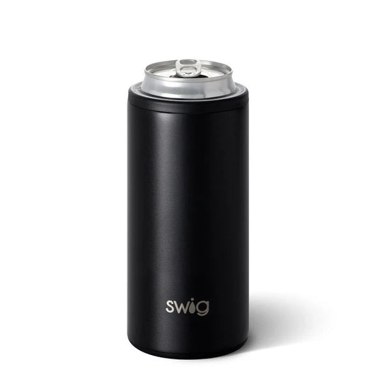 12 oz. Swig Matte Black Skinny Can Cooler