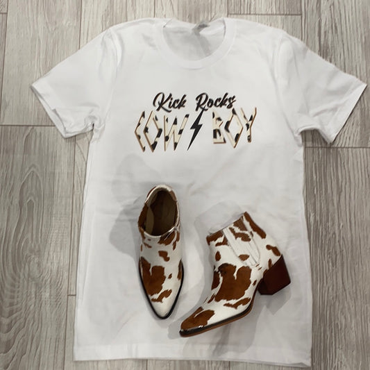 White Kick Rocks Cowboy Graphic Tee