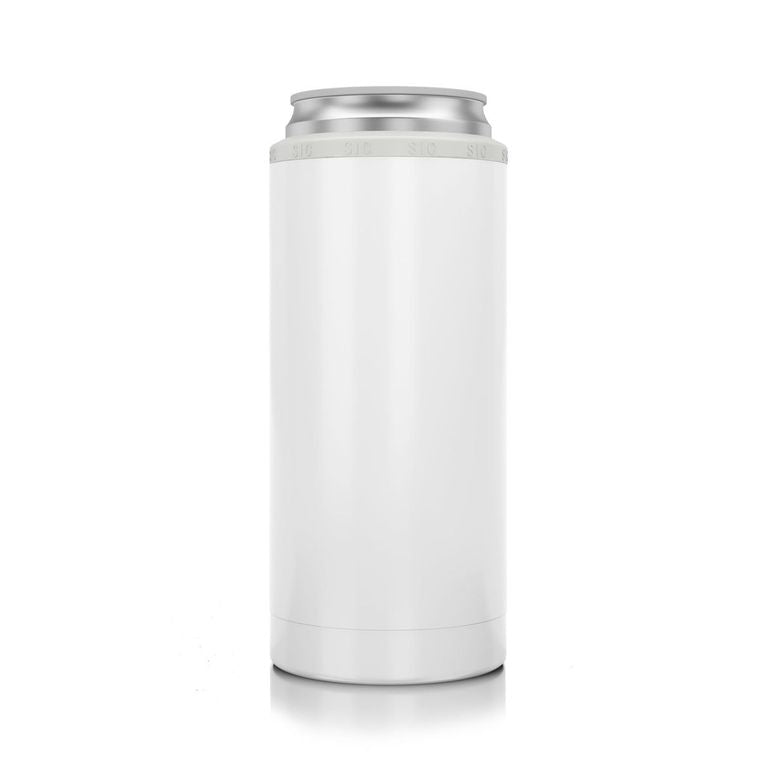 12 oz. SIC Ice White Slim Can Cooler